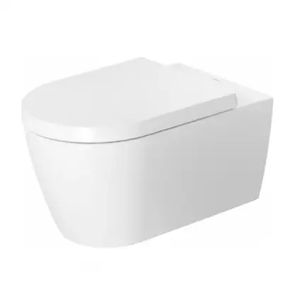 Унитаз подвесной Rimless (безободковый) Duravit Me by Starck с сиденьем (45290900A11) фото 1 Aquada.com.ua