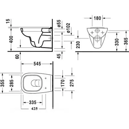 Унитаз подвесной Duravit D-Code + сиденье с крышкой (45351900A1) фото 5 Aquada.com.ua Унитаз подвесной Duravit D-Code + сиденье с крышкой (45351900A1) фото 5 Aquada.com.ua