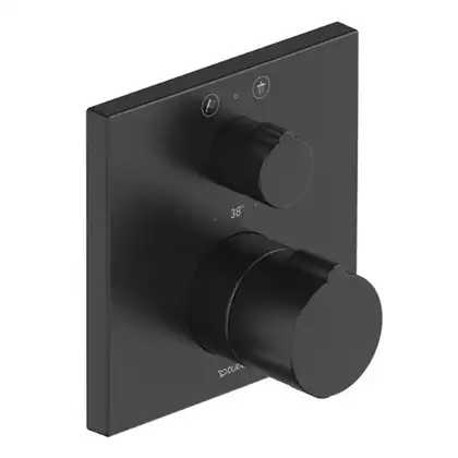 Термостат для душа скрытого монтажа, на 2 потребителя Duravit C.1 (цвет - чёрный матовый) (C14200013046) фото 1 Aquada.com.ua