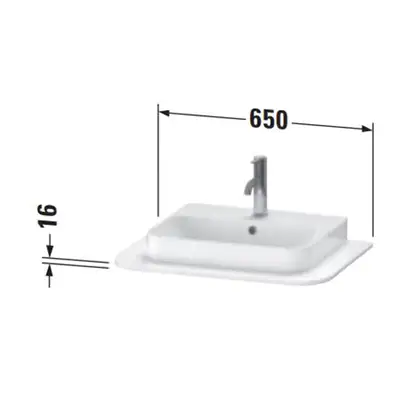 Консоль с 1 одним вырезом Duravit Happy D.2 Plus 65 х 48 см, белый глянец (HP031B02222) фото 2 Aquada.com.ua Консоль с 1 одним вырезом Duravit Happy D.2 Plus 65 х 48 см, белый глянец (HP031B02222) фото 2 Aquada.com.ua