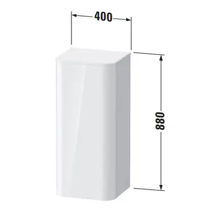 Шкафчик подвесной Duravit Happy D.2 Plus 40 х 36 х h88 см, орех брашированный (HP1260L6969) фото 2 Aquada.com.ua