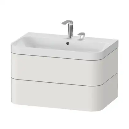 Тумба подвесная с раковиной c-shaped Duravit Happy D.2 Plus 77,5 х 49 см, скандинавский белый шелковисто-матовый лак (HP4347E3939) фото 1 Aquada.com.ua