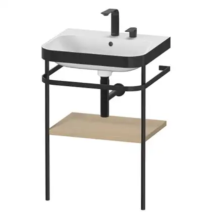 Раковина c-bonded с напольной металлической консолью Duravit Happy D.2 Plus 57,5 х 49 см (HP4735E7171) фото 1 Aquada.com.ua