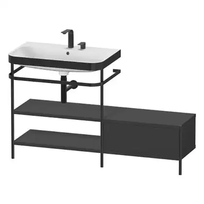 Раковина c-bonded с напольной металлической консолью Duravit Happy D.2 Plus 140 х 49 см (HP4752E8080) фото 1 Aquada.com.ua