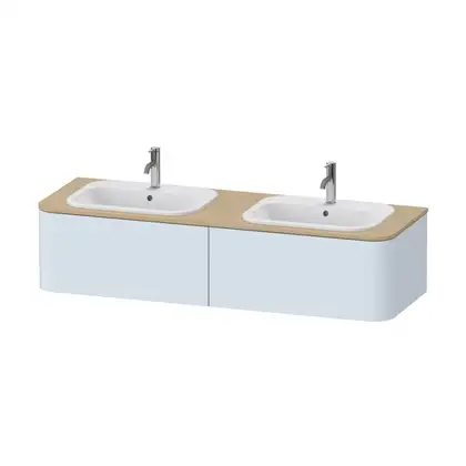 Тумбочка для подвесной консоли Duravit Happy D.2 Plus 160 х 55 см, светло-голубой шелковисто-матовый лак (HP4956B9797) фото 1 Aquada.com.ua