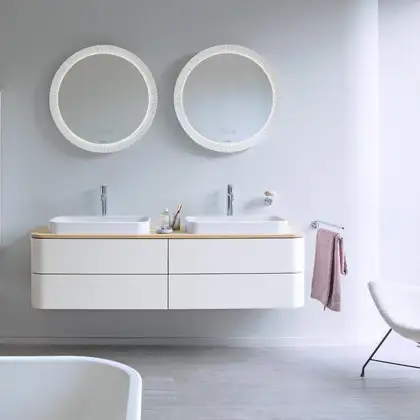 Зеркало с LED подсветкой версия «icon» Duravit Happy D.2 Plus Ø 70 см (HP7485G0000) фото 4 Aquada.com.ua
