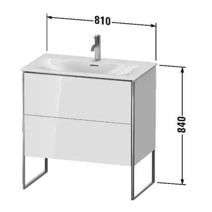 Комплект мебели тумба с раковиной Duravit XSquare 81 х 47,8 см (XS452402222+23448300001) фото 3 Aquada.com.ua