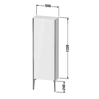 Шкафчик напольный Duravit XViu 50 x 24 х h157 см, синий глянцевый лак (XV1316LB147) фото 2 Aquada.com.ua