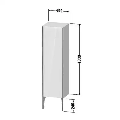 Шкафчик напольный Duravit XViu 40 x 36 х h157 см, белый глянцевый (XV1325LB122) фото 3 Aquada.com.ua