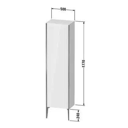 Шкафчик напольный Duravit XViu 50 x 36 х h201 см, белый глянцевый (XV1336LB122) фото 3 Aquada.com.ua