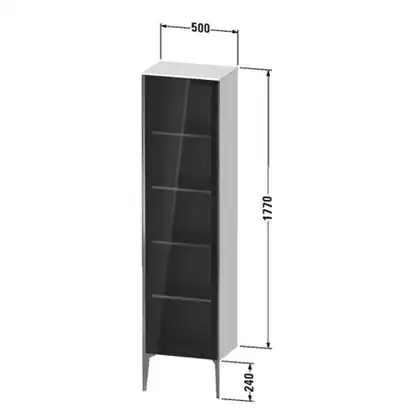 Шкафчик напольный со стеклянными дверцами Duravit XViu 50 x 36 х h201 см, белый глянцевый (XV1376LB122) фото 3 Aquada.com.ua