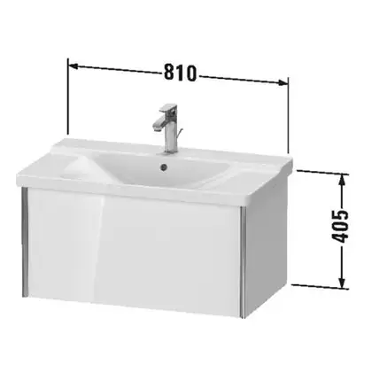 Тумба подвесная под раковину Duravit XViu 81 x 46,9 см, орех тёмный (XV40160B121) фото 2 Aquada.com.ua