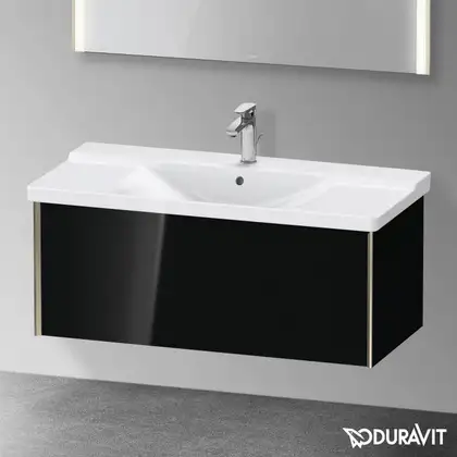 Тумба подвесная под раковину Duravit XViu 101 x 46,9 см, чёрный глянцевый (XV40170B140) фото 2 Aquada.com.ua