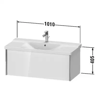 Тумба подвесная под раковину Duravit XViu 101 x 46,9 см, чёрный глянцевый (XV40170B140) фото 3 Aquada.com.ua