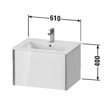 Тумба подвесная под раковину Duravit XViu 61 x 48 см, доломитово-серый глянцевый лак (XV40250B138) фото 2 Aquada.com.ua
