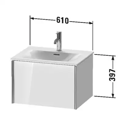 Тумба подвесная под раковину Duravit XViu 61 x 48 см, сосна серебристая (XV40320B131) фото 2 Aquada.com.ua