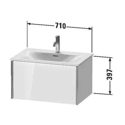 Тумба подвесная под раковину Duravit XViu 71 x 48 см, сосна коричневая (XV40330B151) фото 2 Aquada.com.ua