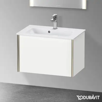 Тумба подвесная компакт, под раковину Duravit XViu 61 x 39 см, белый матовый (XV40780B118) фото 2 Aquada.com.ua