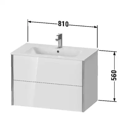 Тумба подвесная под раковину Duravit XViu 81 x 48 см, орех натуральный (XV41260B179) фото 2 Aquada.com.ua