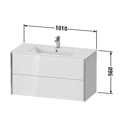 Тумба подвесная под раковину Duravit XViu 101 x 48 см, дуб брашированный (XV41270B112) фото 3 Aquada.com.ua