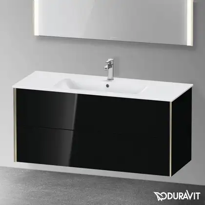 Тумба подвесная под раковину Duravit XViu 121 x 48 см, чёрный глянцевый (XV41280B140) фото 2 Aquada.com.ua