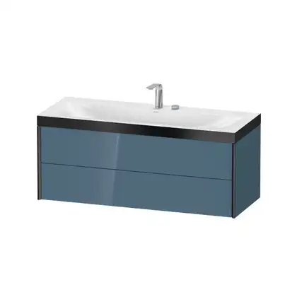 Тумба подвесная с раковиной c-bonded Duravit XViu 120 x 48 см, голубой глянцевый (XV4617EB247P) фото 1 Aquada.com.ua