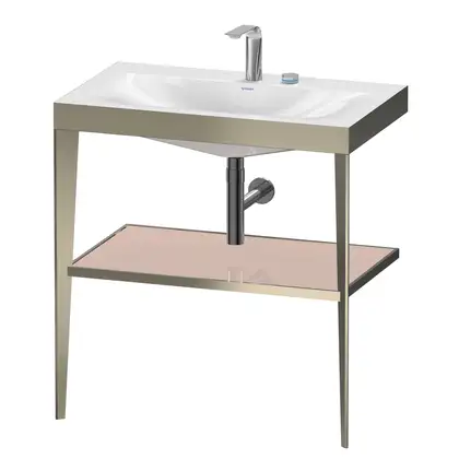 Металлическая консоль с раковиной c-bonded Duravit XViu 80 х 48 х h85 см, матовое шампанское/абрикосовый жемчуг (XV4715EB110) фото 1 Aquada.com.ua Металлическая консоль с раковиной c-bonded Duravit XViu 80 х 48 х h85 см, матовое шампанское/абрикосовый жемчуг (XV4715EB110) фото 1 Aquada.com.ua
