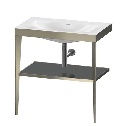 Металлическая консоль с раковиной c-bonded Duravit XViu 80 х 48 х h85 см, матовое шампанское/серый (XV4715NB189) фото 1 Aquada.com.ua