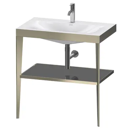 Металлическая консоль с раковиной c-bonded Duravit XViu 80 х 48 х h85 см, матовое шампанское/серый (XV4715OB189) фото 1 Aquada.com.ua