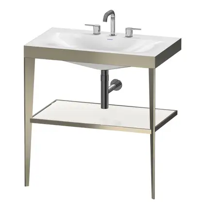 Металлическая консоль с раковиной Duravit XViu 80 х 48 х h85 см, матовое шампанское/белый матовый (XV4715TB185) фото 1 Aquada.com.ua Металлическая консоль с раковиной Duravit XViu 80 х 48 х h85 см, матовое шампанское/белый матовый (XV4715TB185) фото 1 Aquada.com.ua