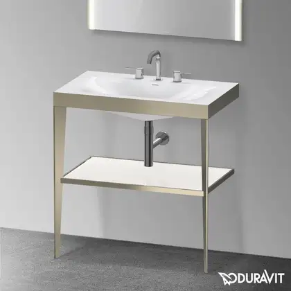Металлическая консоль с раковиной Duravit XViu 80 х 48 х h85 см, матовое шампанское/белый матовый (XV4715TB185) фото 2 Aquada.com.ua Металлическая консоль с раковиной Duravit XViu 80 х 48 х h85 см, матовое шампанское/белый матовый (XV4715TB185) фото 2 Aquada.com.ua