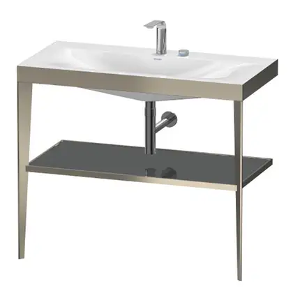 Металлическая консоль с раковиной c-bonded Duravit XViu 100 х 48 х h85 см, матовое шампанское/серый (XV4716EB189) фото 1 Aquada.com.ua
