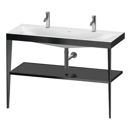 Металлическая консоль с раковиной c-bonded Duravit XViu 120 х 48 х h85 см, чёрный матовый/чёрный глянцевый (XV4718OB240) фото 1 Aquada.com.ua Металлическая консоль с раковиной c-bonded Duravit XViu 120 х 48 х h85 см, чёрный матовый/чёрный глянцевый (XV4718OB240) фото 1 Aquada.com.ua