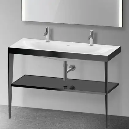 Металлическая консоль с раковиной c-bonded Duravit XViu 120 х 48 х h85 см, чёрный матовый/чёрный глянцевый (XV4718OB240) фото 2 Aquada.com.ua Металлическая консоль с раковиной c-bonded Duravit XViu 120 х 48 х h85 см, чёрный матовый/чёрный глянцевый (XV4718OB240) фото 2 Aquada.com.ua