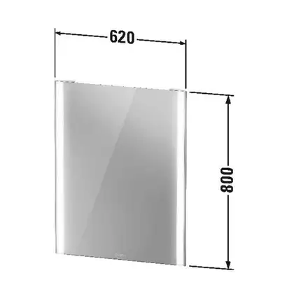 Зеркало с LED подсветкой Duravit XViu 62 х 4 х h80 см, версия "sensor" (XV70310B2B2) фото 5 Aquada.com.ua