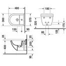 Биде подвесное Duravit Starck 3 48х37 см (2281150000) фото 4 Aquada.com.ua