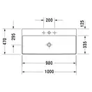 Раковина накладная на столешницу Duravit DuraSquare 100 х 47 см (2353100041) фото 2 Aquada.com.ua