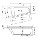 Ванна акриловая Duravit Paiova 170 х 100 см, угол справа (700213000000000) фото 5 Aquada.com.ua