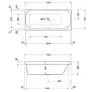 Ванна акриловая Duravit Happy D.2 170 х 75 см (700313000000000) фото 3 Aquada.com.ua