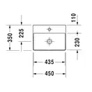 Раковина накладная на столешницу Duravit DuraSquare 45 х 35 см (732450041) фото 2 Aquada.com.ua