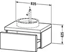 DURAVIT Тумбочка подвесная Starck furniture 835 x 565 черный глянец (S1 9526 4040) фото 2 Aquada.com.ua