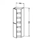 Пенал, петли слева Duravit X-Large 400 х 358 х 1760 мм (XL1136L2222) фото 2 Aquada.com.ua
