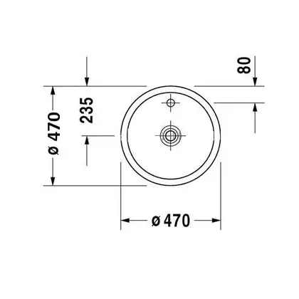 Раковина Duravit Starck 1 d=470 мм (шлифованный вариант) (0386470027) фото 3 Aquada.com.ua