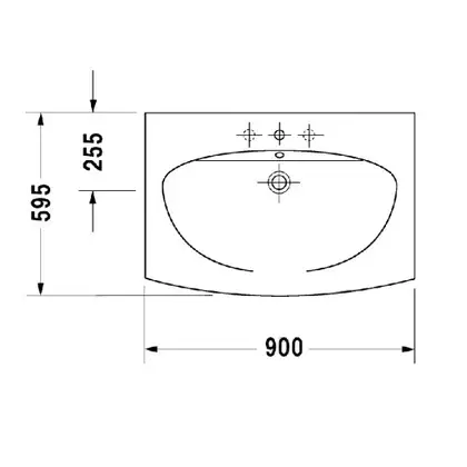 Подвесной умывальник Duravit Caro 900х595 мм. (0434900000) фото 4 Aquada.com.ua