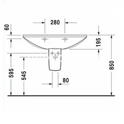 Подвесной умывальник Duravit Caro 900х595 мм. (0434900000) фото 5 Aquada.com.ua