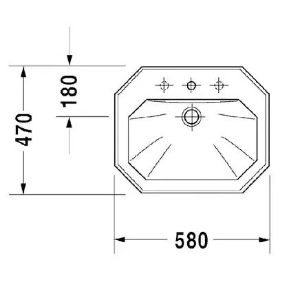 Раковина встраиваемая в столешницу Duravit 1930 580 х 470 мм (0476580000) фото 2 Aquada.com.ua