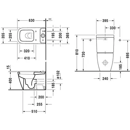 Унитаз-компакт + бачок Duravit Happy D.2 (2134090000+0934100000) фото 3 Aquada.com.ua