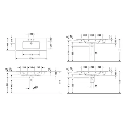 Раковина мебельная Duravit Me by Starck 123 х 49 см (2336120000) фото 2 Aquada.com.ua Раковина мебельная Duravit Me by Starck 123 х 49 см (2336120000) фото 2 Aquada.com.ua