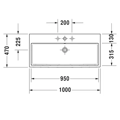 Раковина для мебели Duravit Vero Air 100 х 47 см (235010000) фото 2 Aquada.com.ua