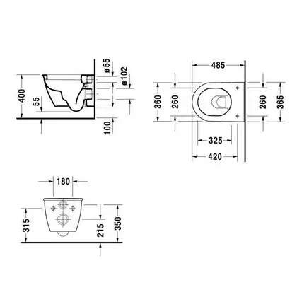 Унитаз подвесной Duravit Darling New (с сиденьем Soft Close) (2549090000+0069890000) фото 5 Aquada.com.ua